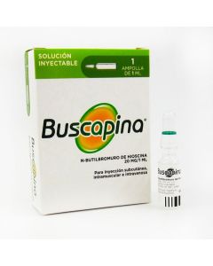 Buscapina - 20mg/1ml Butilbromuro de Hioscina - 1 Ampolla de 1ml Solución Inyectable