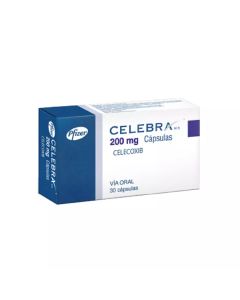 Celebra - 200mg Celecoxib - 30 Cápsulas