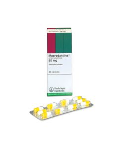 Macrodantina - 50mg Nitrofurantoína - 40 Cápsulas
