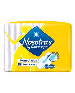 Nosotras - 10 Unidades Toallas Higiénicas Normal con Alas Flujo Regular