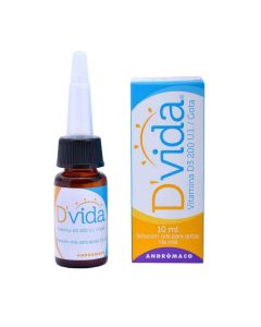 Dvida - 200UI/gota Vitamina D3 - 10ml Solución Oral para Gotas