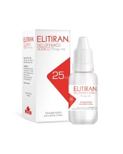 Elitiran - 15mg/ml Diclofenaco Sódico - 25ml Suspensión para Gotas Orales