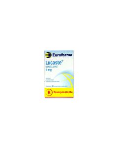 Lucaste - 5mg Montelukast - 30 Comprimidos Masticables
