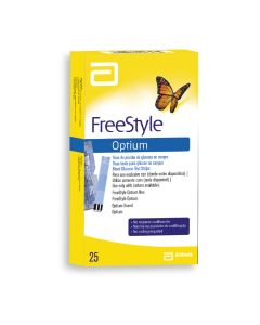 Freestyle Optium - Caja de 25 Unidades Tiras Reactivas de Prueba de Glucosa en Sangre