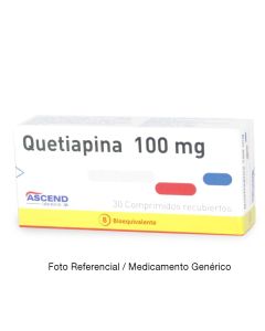 Quetiapina 100mg - 30 Comprimidos Recubiertos