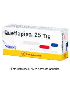 Quetiapina 25mg - 30 Comprimidos Recubiertos