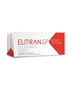 Elitiran GP - 100mg Diclofenaco Sódico - 10 Cápsulas con Gránulos Recubiertos de Liberación Prolongada
