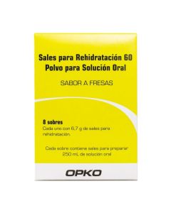 Sales para Rehidratación 60 - 8 Sobres de 6,7gr sabor Fresas