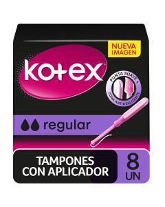 Kotex Regular - 8 Unidades Tampones Flujo Leve a Moderado