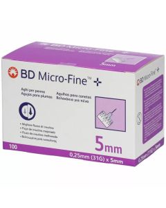 BD Ultra-Fine - 1 Aguja 31G x 5mm Aguja Hipodérmica