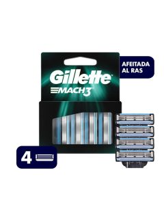 Gillette Mach3 - 4 Unidades Repuesto Máquina de Afeitar