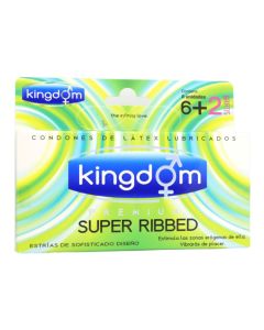 Kingdom Super Ribbed - 6 Unidades + 2 Gratis Preservativos