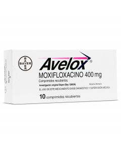 Avelox - 400mg Moxifloxacino - 10 Comprimidos Recubiertos