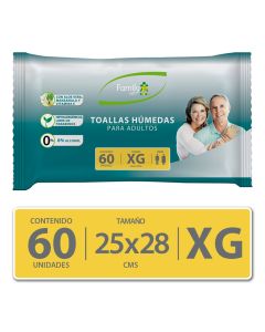 Family Set - 60 Toallas Húmedas para Adultos XG