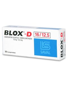 Blox-D Hidroclorotiazida,Candesartan 16mg 30 Comprimidos