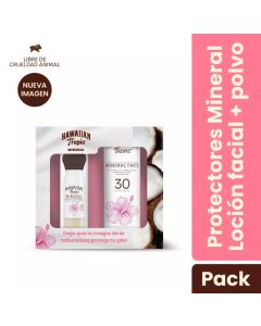 Hawaiian Tropic - Estuche Protector Solar en Polvo 4,25grs + Emulsión Facial 50ml