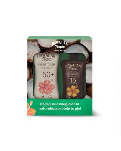 Hawaiian Tropic - Estuche Protector Solar Sheer Touch 240ml + Aceite Coconut Oil 240ml
