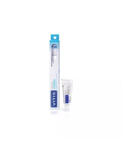 Vitis - Pack 1 Cepillo Dental Medio + 1 Mini Pasta Dental 15ml