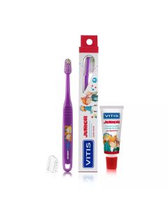 Vitis Junior - Pack 1 Cepillo Dental + 1 Mini Pasta Gel Dental +6 años