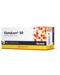 Clotakem 50 - 50mg Clortalidona - 30 Comprimidos