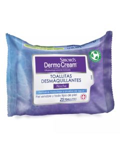 DermoCream - 25 Toallitas Desmaquillantes Noche