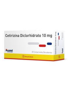Ascend - 10mg Cetirizina - 30 Comprimidos Recubiertos