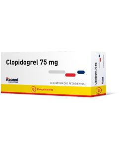 Ascend - 75mg Clopidogrel - 30 Comprimidos Recubiertos