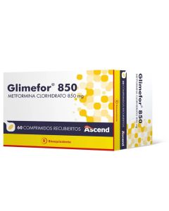 Glimefor 850 - 850mg Metformina - 60 Comprimidos Recubiertos