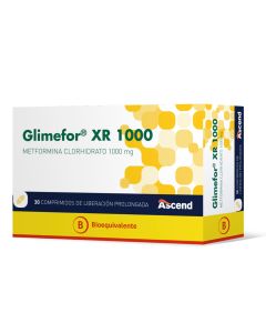 Glimefor XR 1000 - 1000mg Metformina - 30 Comprimidos de Liberación Prolongada