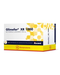 Glimefor XR 1000 - 1000mg Metformina - 60 Comprimidos de Liberación Prolongada