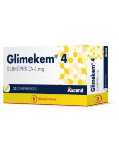 Glimekem 4 - 4mg Glimepirida - 30 Comprimidos