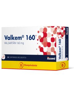 Valkem 160 - 160mg Valsartán - 30 Comprimidos Recubiertos
