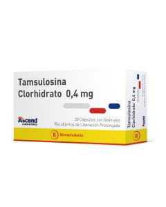 Ascend - 0,4mg Tamsulosina - 30 Cápsulas con Gránulos Recubiertos de Liberación Prolongada