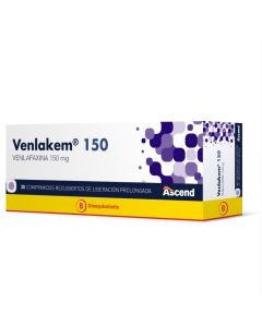 Venlakem - 150mg Venlafaxina - 30 Comprimidos Recubiertos de Liberación Prolongada