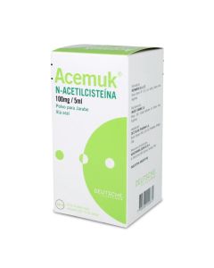 Acemuk - 100mg/5ml N-Acetilcisteina - 100ml Polvo para Jarabe