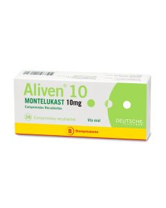 Aliven 10 - 10mg Montelukast - 28 Comprimidos Recubiertos