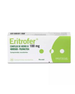 Eritrofer - 100mg Complejo Hierro III - 30 Comprimidos Recubiertos