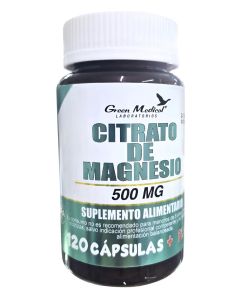Green Medical - 500mg Citrato de Magnesio -120 Cápsulas