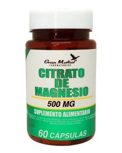 Green Medical - 500mg Citrato de Magnesio - 60 Cápsulas