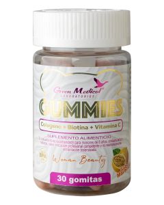 Green Medical - Gummies Colagen + Biotina + Vit C - 30 Gomitas sabor Maracuya