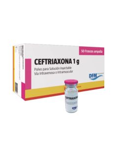 DifemPharma - 1gr Ceftriaxona - 50 Frascos Ampolla Polvo para Solución Inyectable