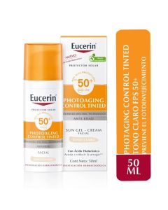 Eucerin Photoaging Control Tinted 50ml Protector Solar FPS50+ Sun Gel Tono Claro 