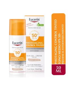 Eucerin Photoaging Control Tinter 50ml Protector Solar FPS50+ Sun Gel Tono Medio
