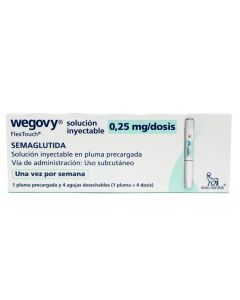 Wegovy 0,25mg/dosis Semaglutida Solución Inyectable 4 agujas