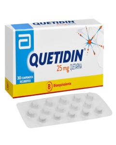 Quetidin - 25mg Quetiapina - 30 Comprimidos Recubiertos