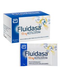 Fluidasa - 100mg Acetilcisteína - 10 Sobres de 1gr Polvo Granulado para Solución Oral en Sobres