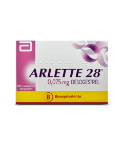 Arlette 28 - 0,075mg Desogestrel - 28 Comprimidos Recubiertos - Anticonceptivo Oral