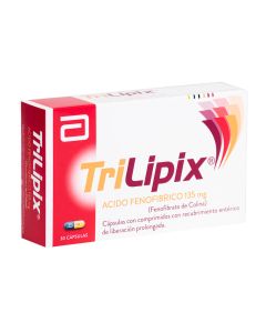 Trilipix - 135mg Ácido Fenofíbrico - 30 Cápsulas de Liberación Prolongada