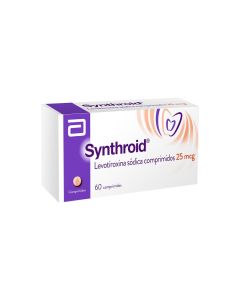 Synthroid - 25mcg Levotiroxina - 60 Comprimidos
