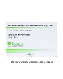 Betametasona - 4mg/ml Betametasona - 5 Ampollas de 1ml Solución Inyectable